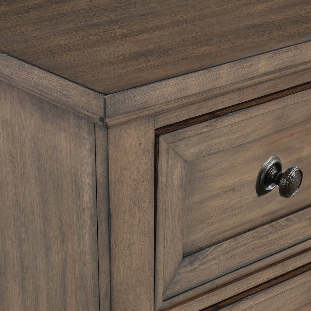 Mariana Wood 2-Drawer Nightstand, Vintage Mocha. Picture 6