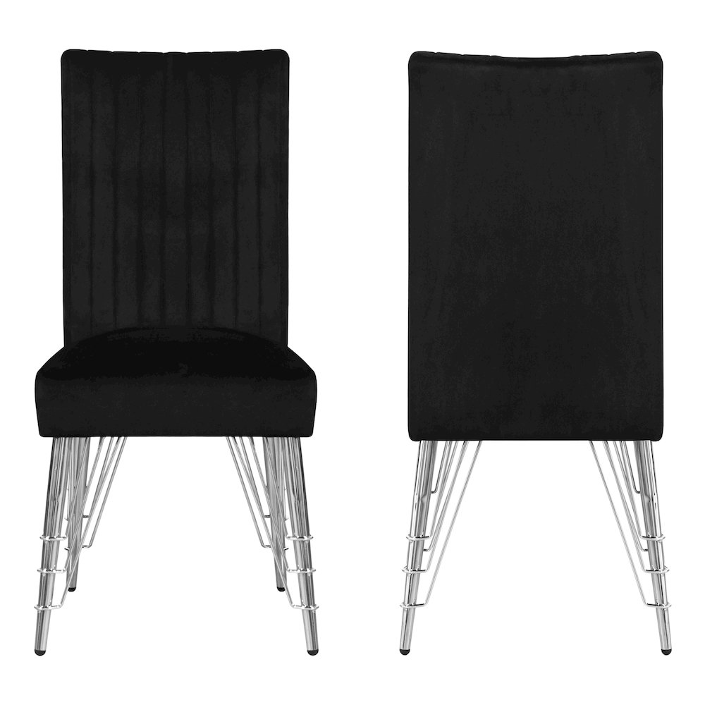 Ava Wood Upholstered Dining Chair in Black (Set of 2). Picture 1
