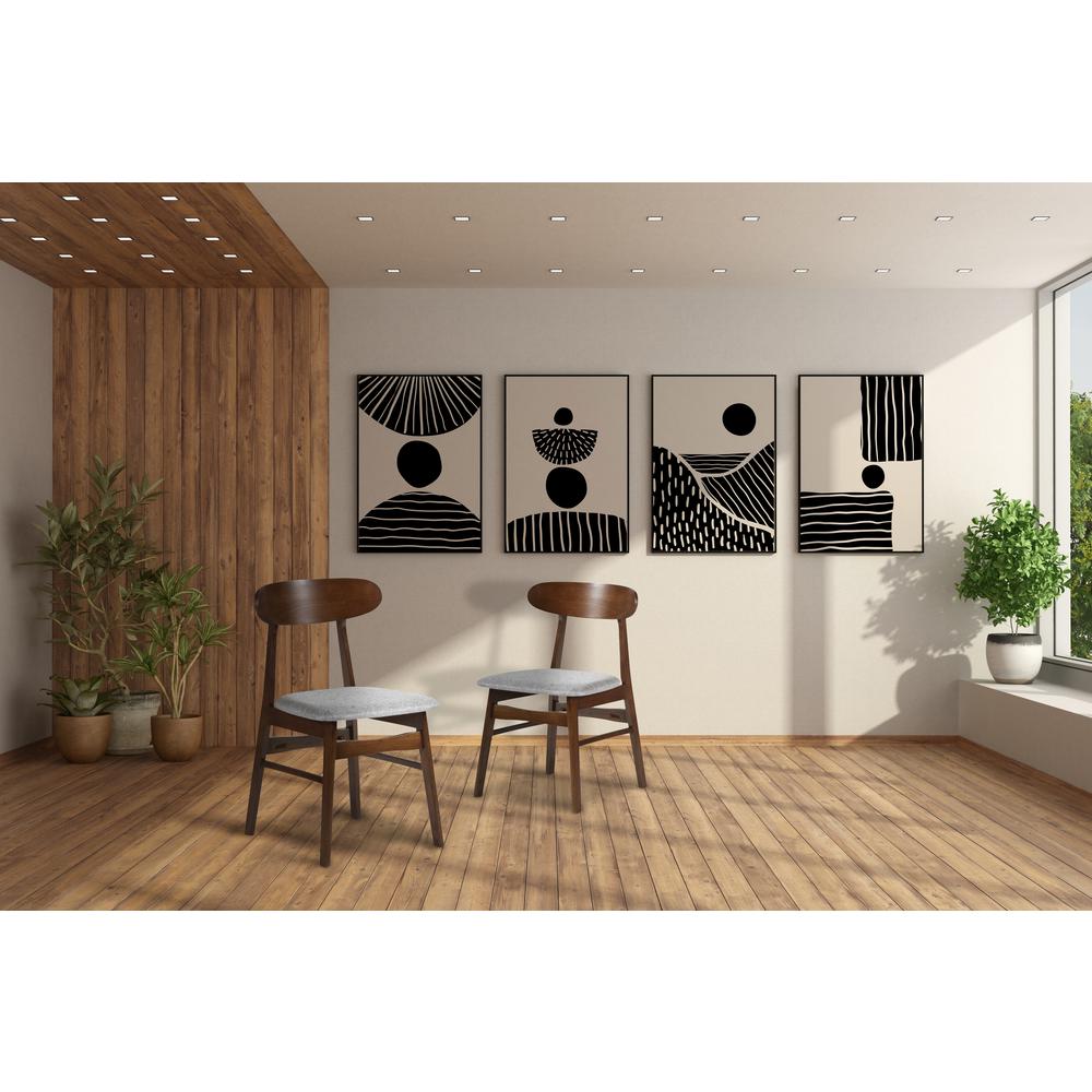 Furniture Morocco Dining Chair with Cushion- Set of 2- Gray. Picture 8