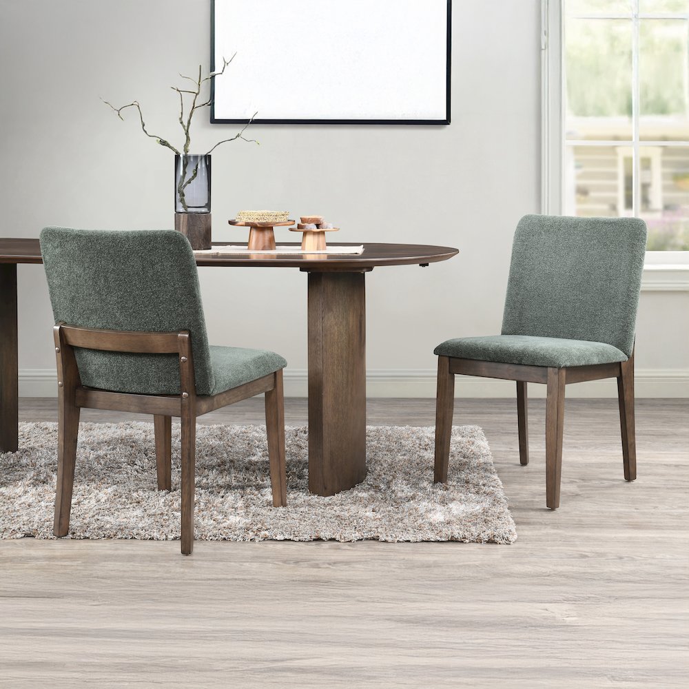 Kody Fabric Upholstered Dining Chair in Green (Set of 2). Picture 8
