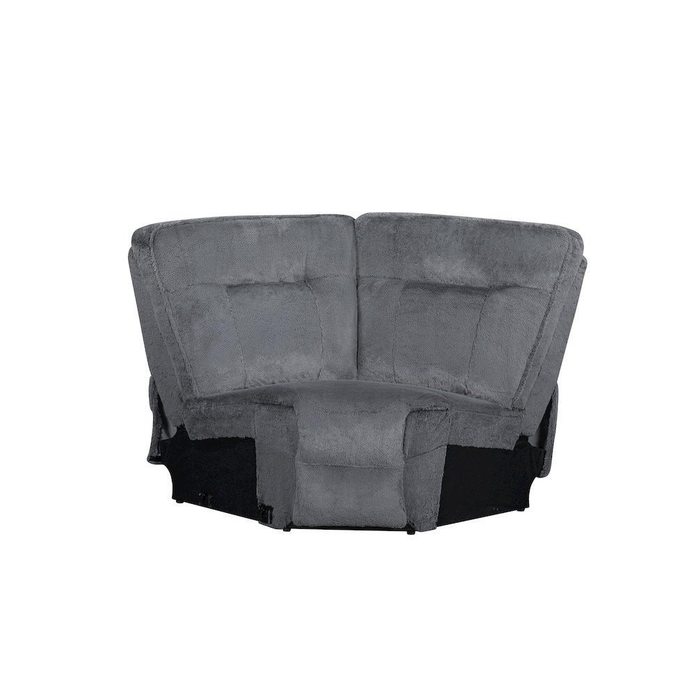 Teddy 3-Piece Fabric Power Sectional in Gray. Picture 20