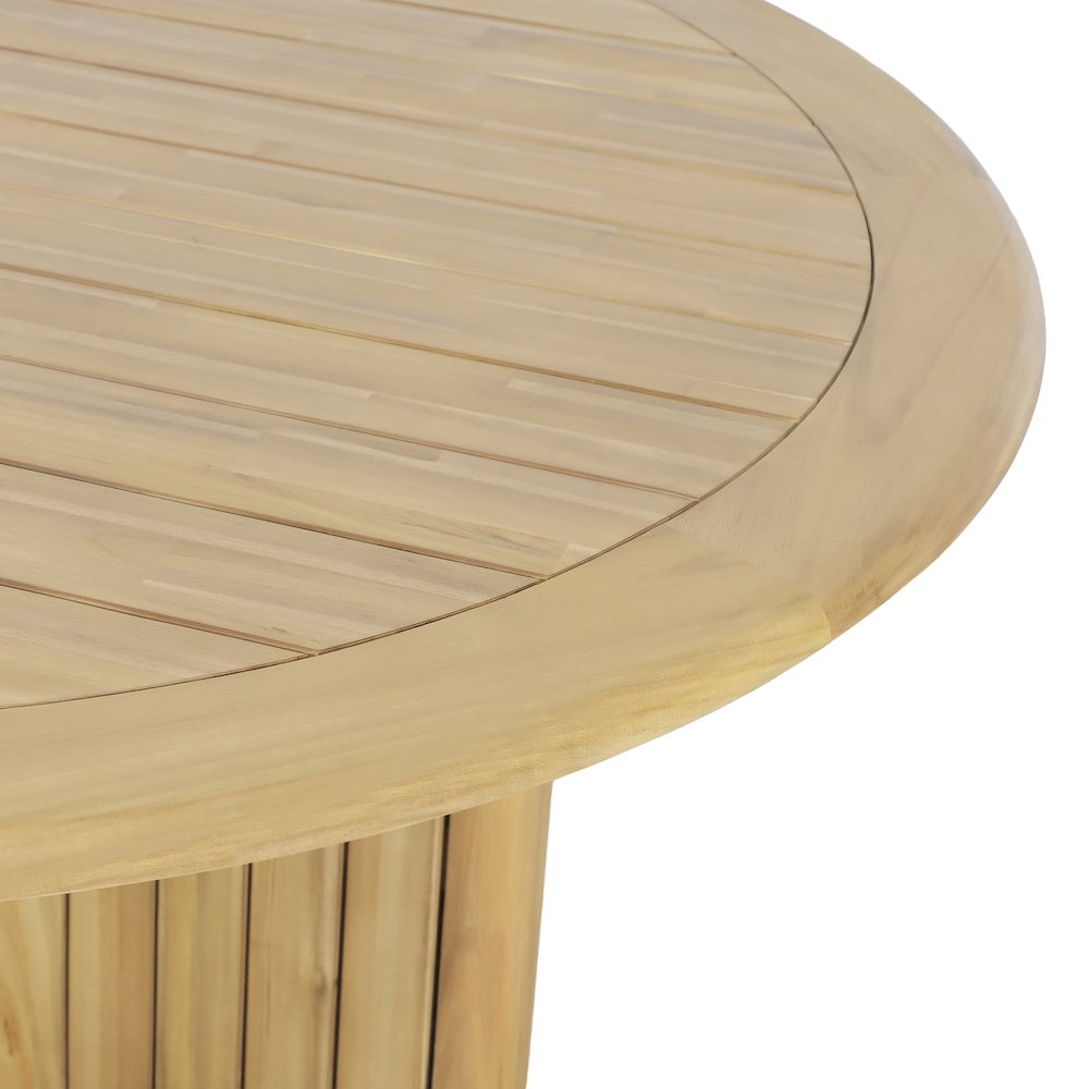 Sedona Wood Round Patio Dining Table in Natural. Picture 6