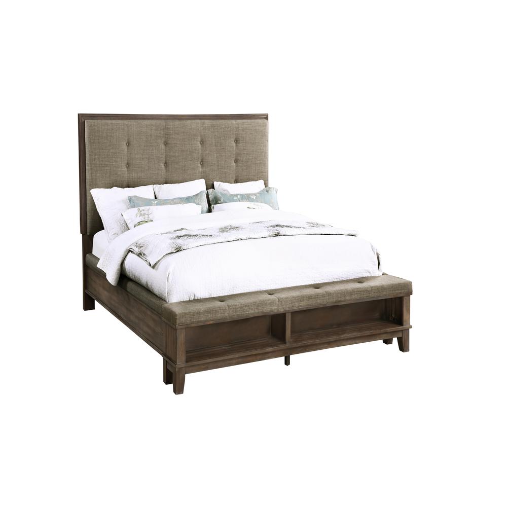 Cagney 4-Piece Queen Wood Bedroom Set with Chest in Brown. Picture 2