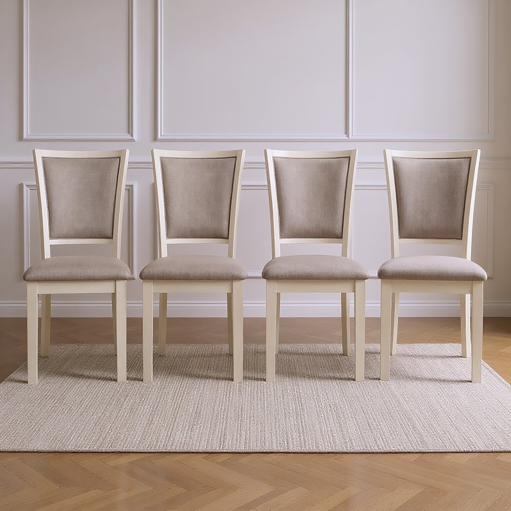 Amy Wood Dining Chair in Bisque (Set of 4). Picture 6