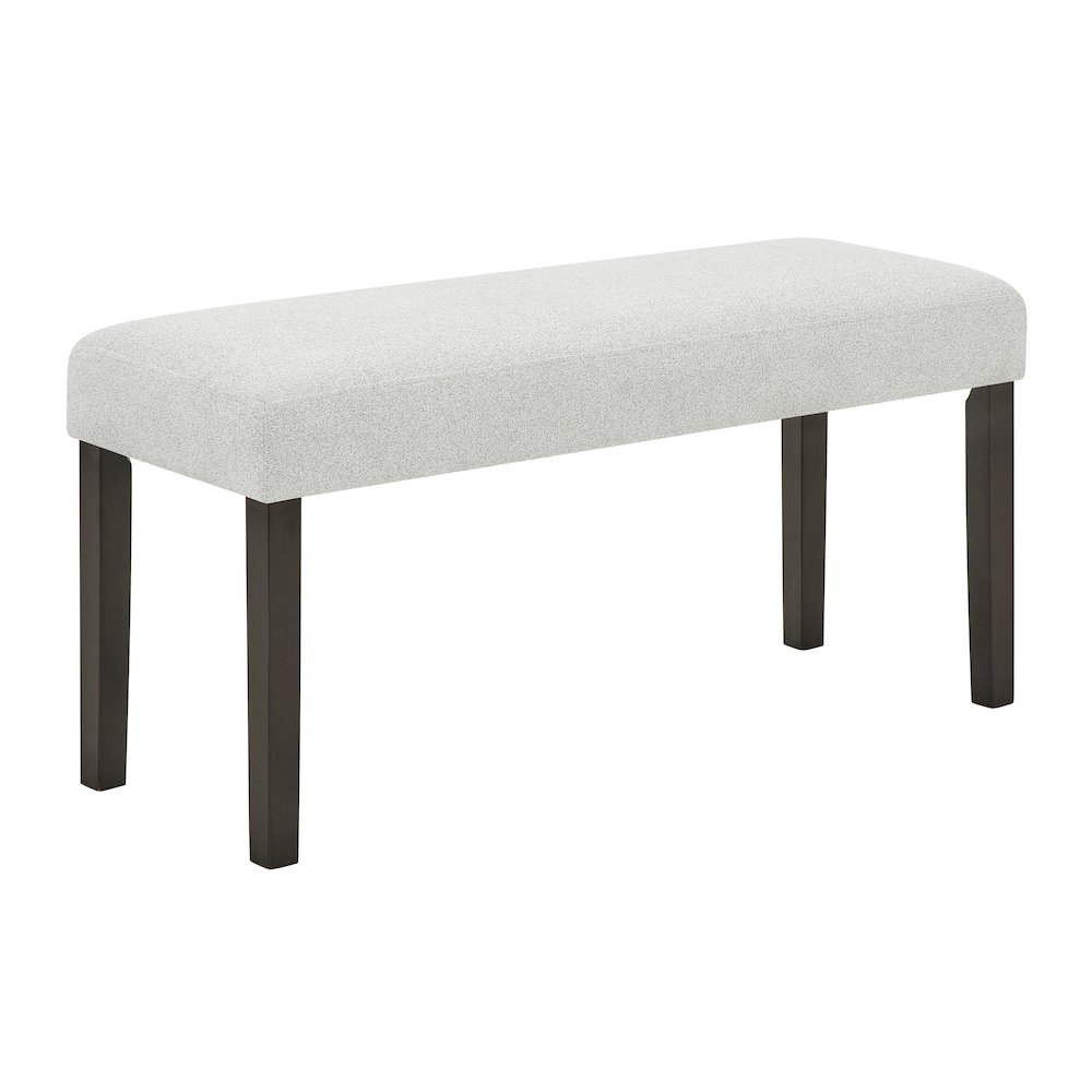Carissa Dining Bench with Upholstered Seat in Stone. Picture 1