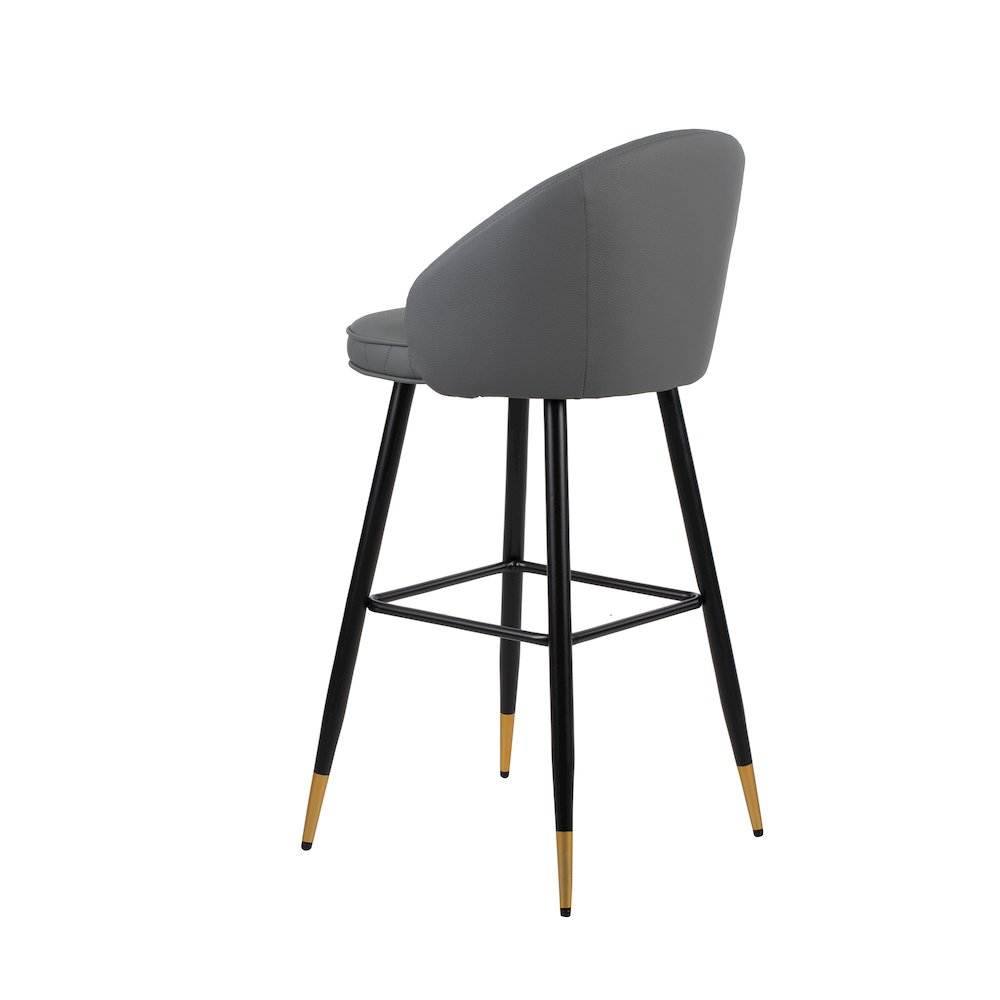 Oliver Vegan Leather Bar Chair in Gray (Set of 2). Picture 6