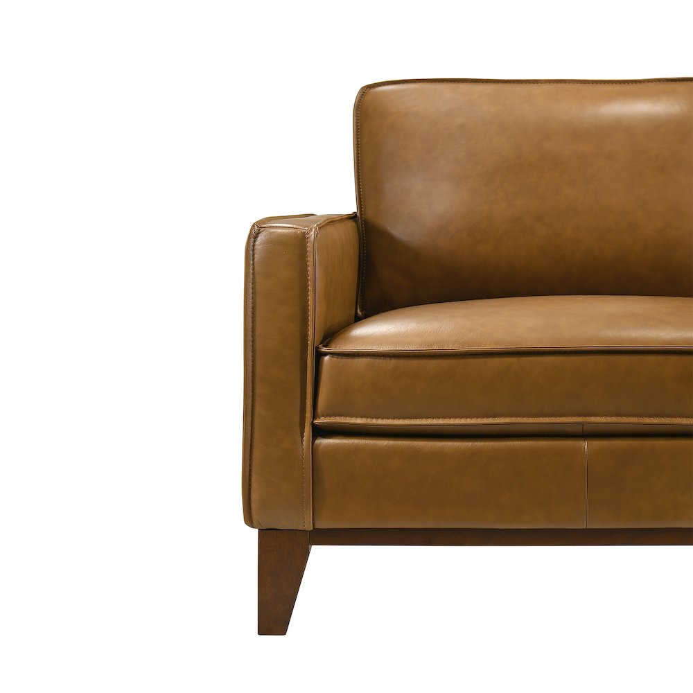 Caspar Leather Arm Chair in Caramel (Set of 2). Picture 6