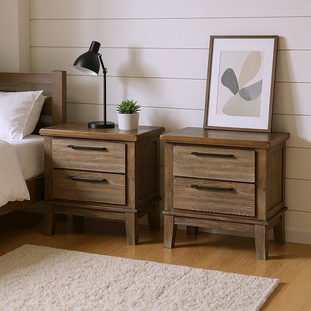 Cagney Wood Nightstand in Vintage (Set of 2). Picture 7