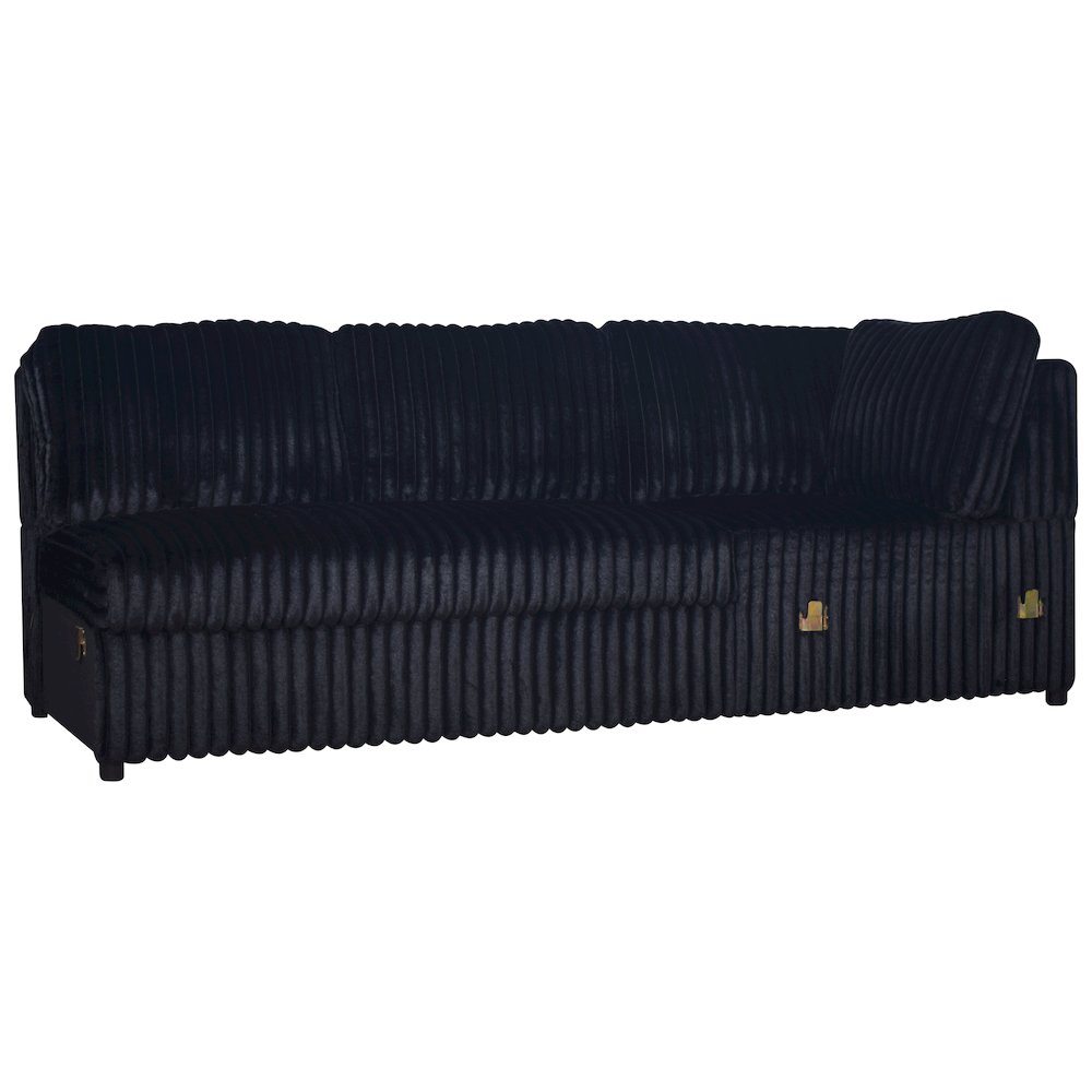 Bliss 5-Piece Fabric Upholstered Sectional in Black. Picture 6