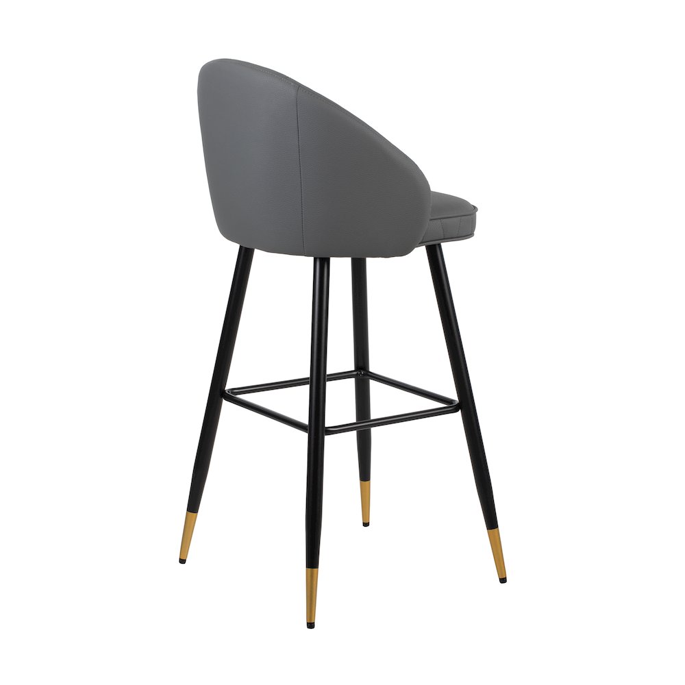 Oliver Vegan Leather Bar Chair in Gray (Set of 2). Picture 5