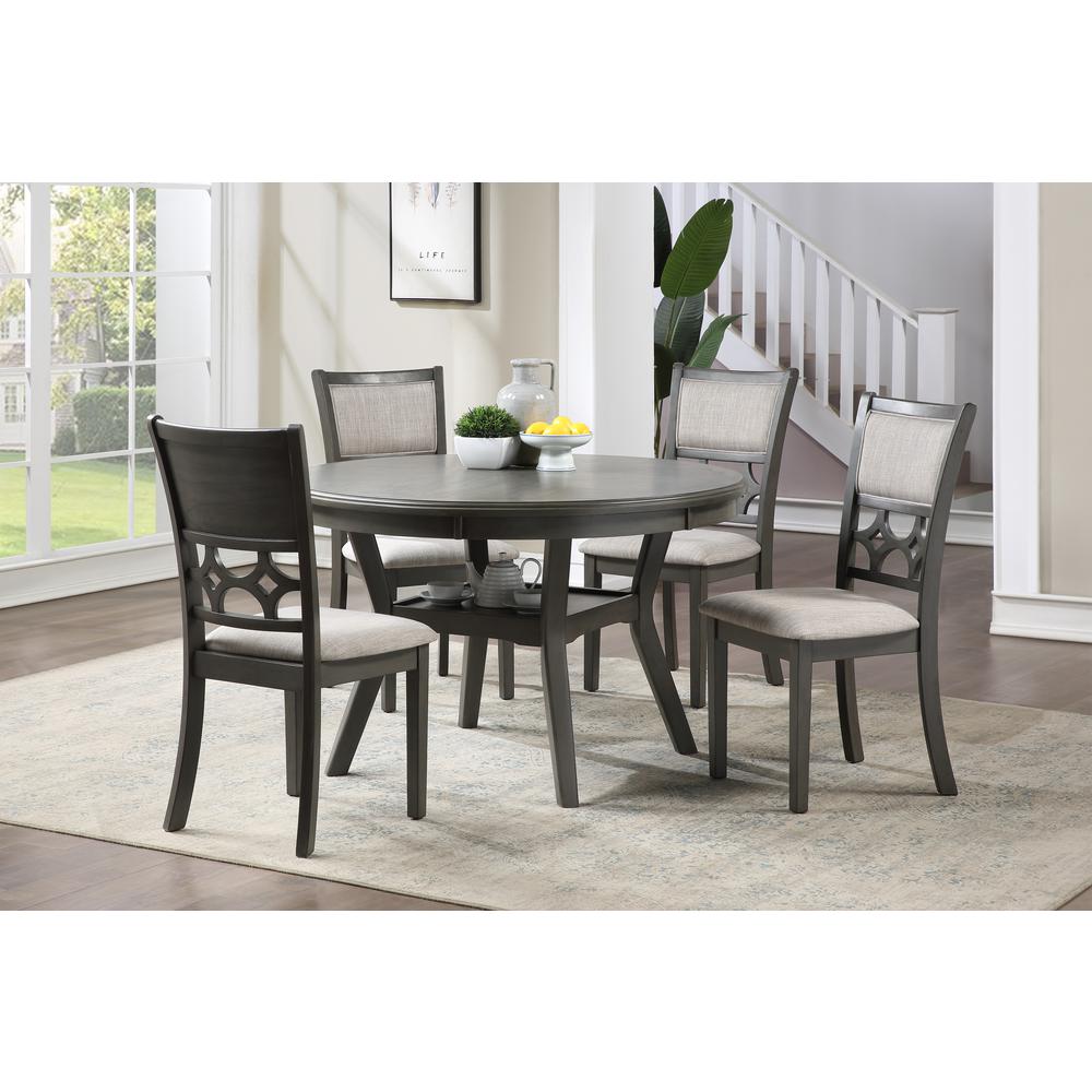 Furniture Mitchell 5-Piece Transitional Wood Dining Set in Gray. Picture 11