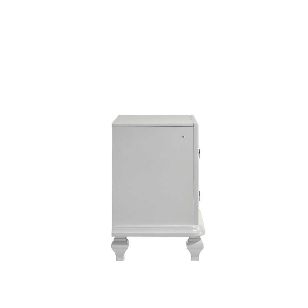 Stardust Wood 2-Drawer Nightstand, White. Picture 4