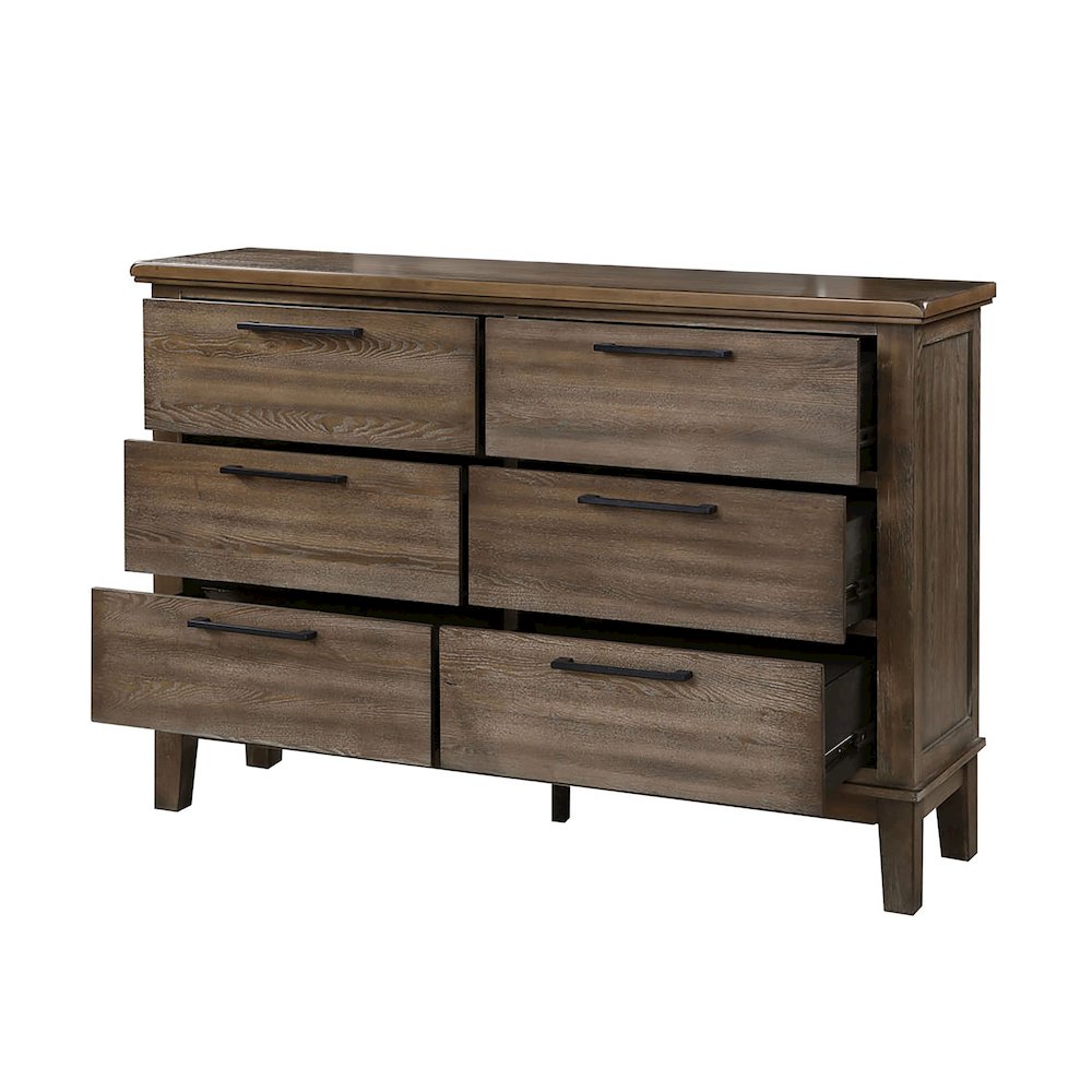 Cagney 3-Pc Wood Bedroom Set with Dresser in Vintage. Picture 9