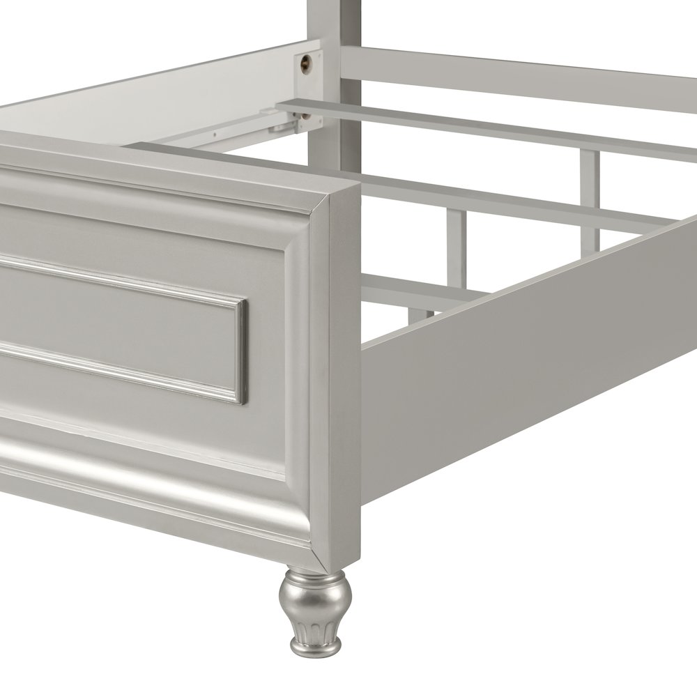 Reflections Wood Upholstered Queen Bed, Silver. Picture 4