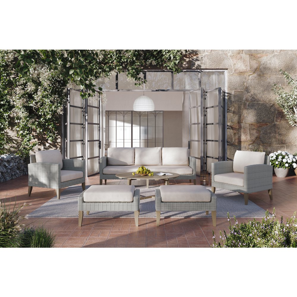 Carezza 6-Piece Wood Patio Conversation Set, Taupe. Picture 14