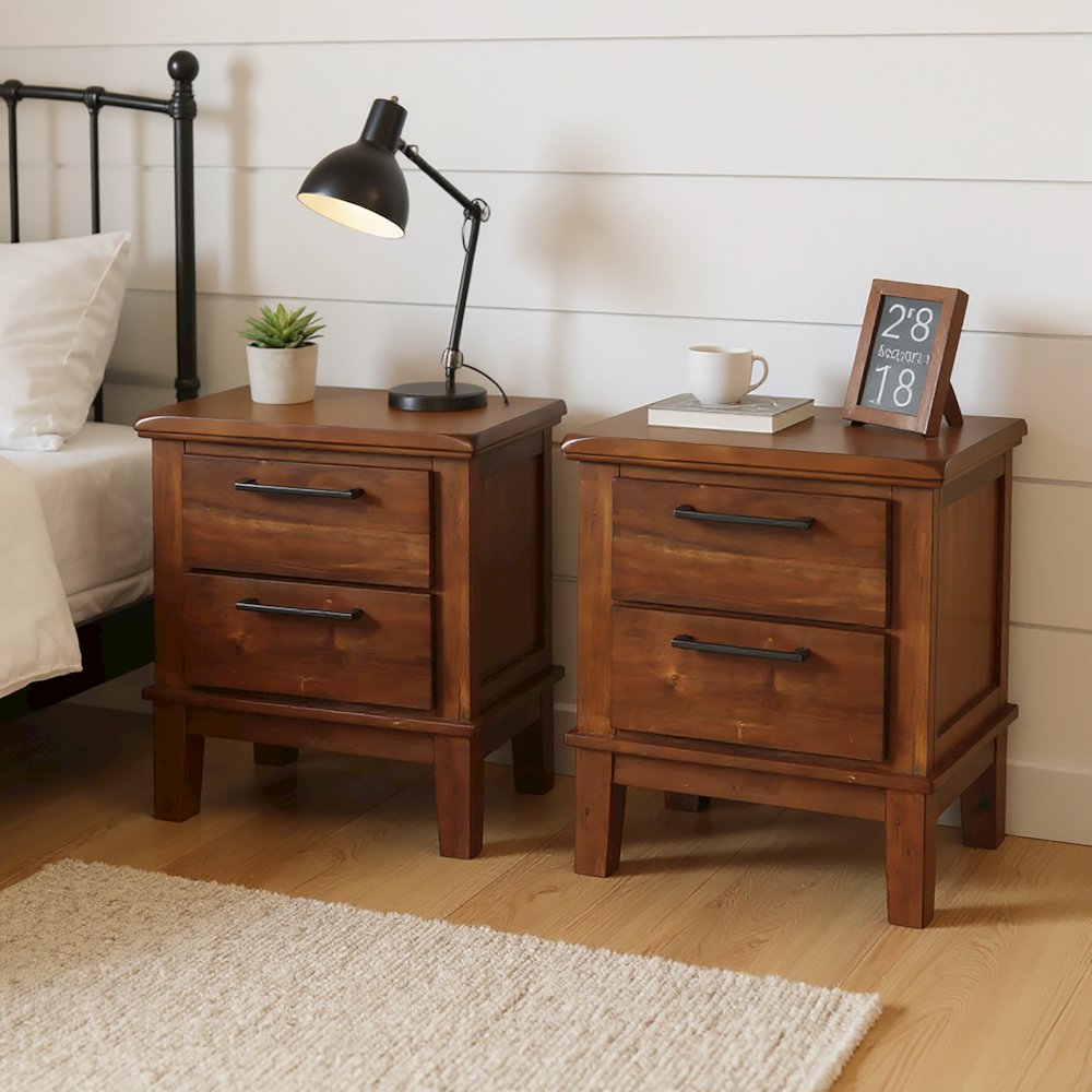 Cagney Wood Nightstand in Chestnut (Set of 2). Picture 8