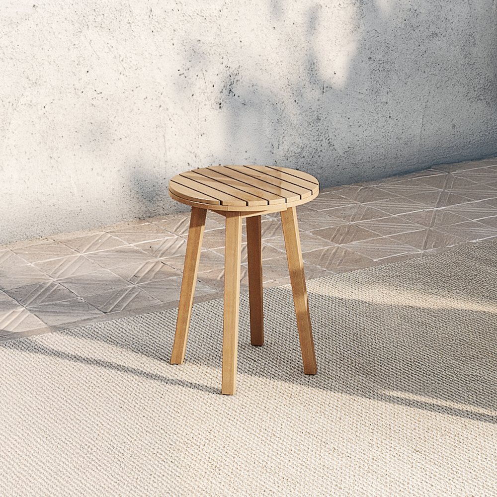 Wesley Wood Patio End Table in Natural. Picture 2