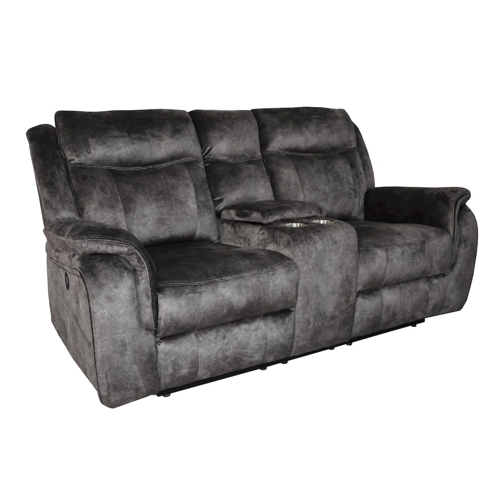 Park City 2-Piece Fabric Power Living Room Set, Slate. Picture 2