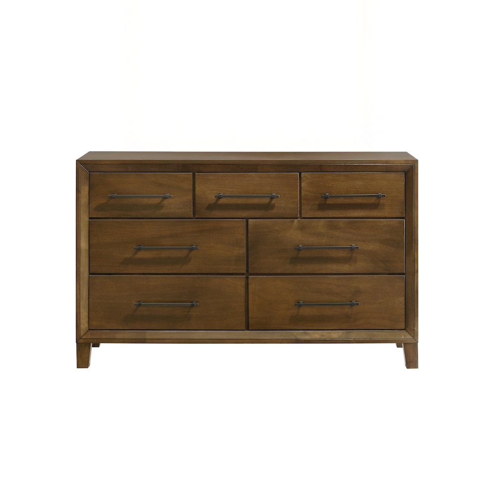 Ballard Wood 7-Drawer Dresser in Walnut Brown. Picture 2