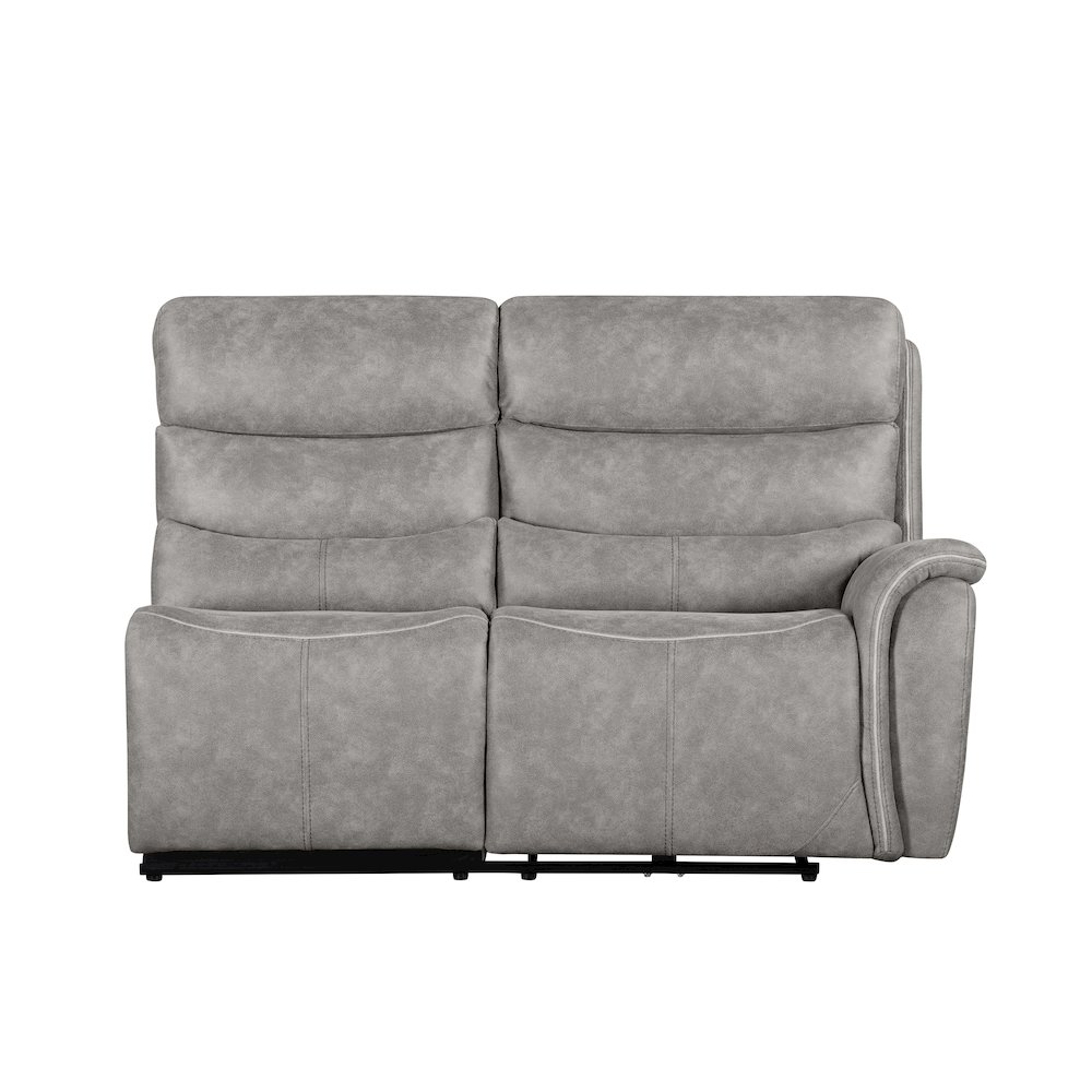 Kamari 3-Piece Polyester Fabric Power Sectional Set, Gray. Picture 2
