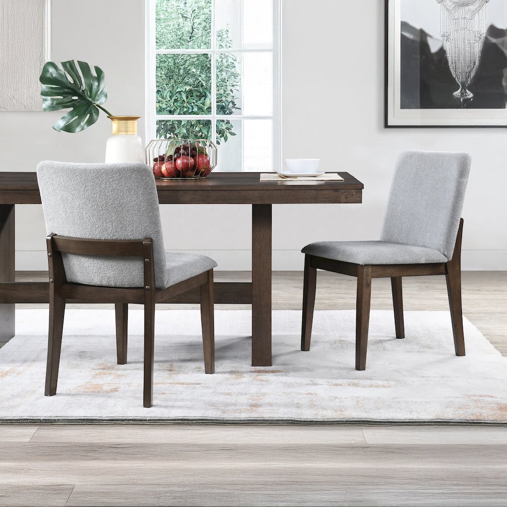 Kody Fabric Upholstered Dining Chair in Gray (Set of 2). Picture 10