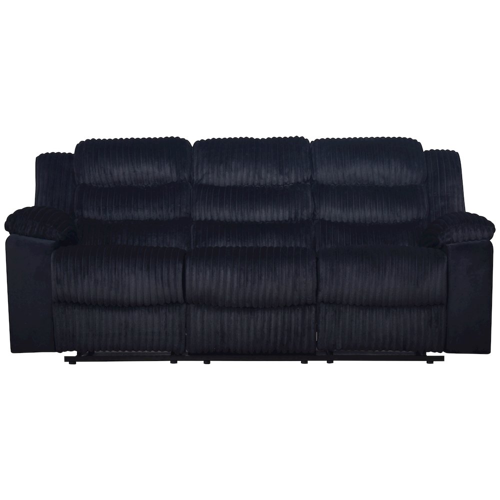 Willow Wood & Fabric Sofa with Dual Recliner in Black. Picture 2