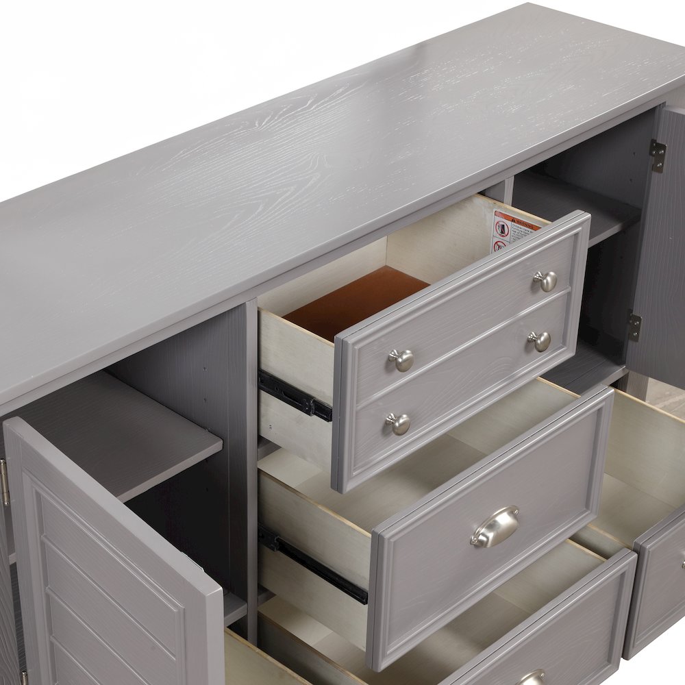 Jamestown Wood 5-Drawer Dresser, Gray. Picture 6