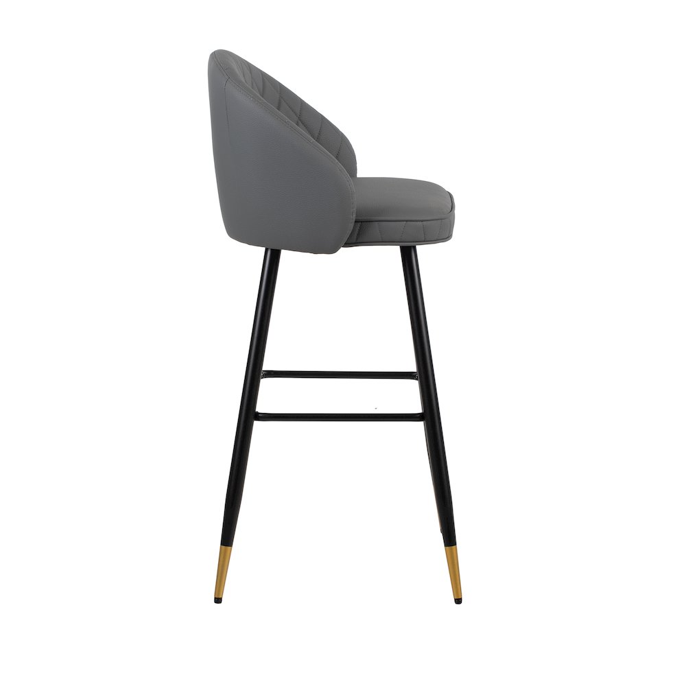 Oliver Vegan Leather Bar Chair in Gray (Set of 2). Picture 4