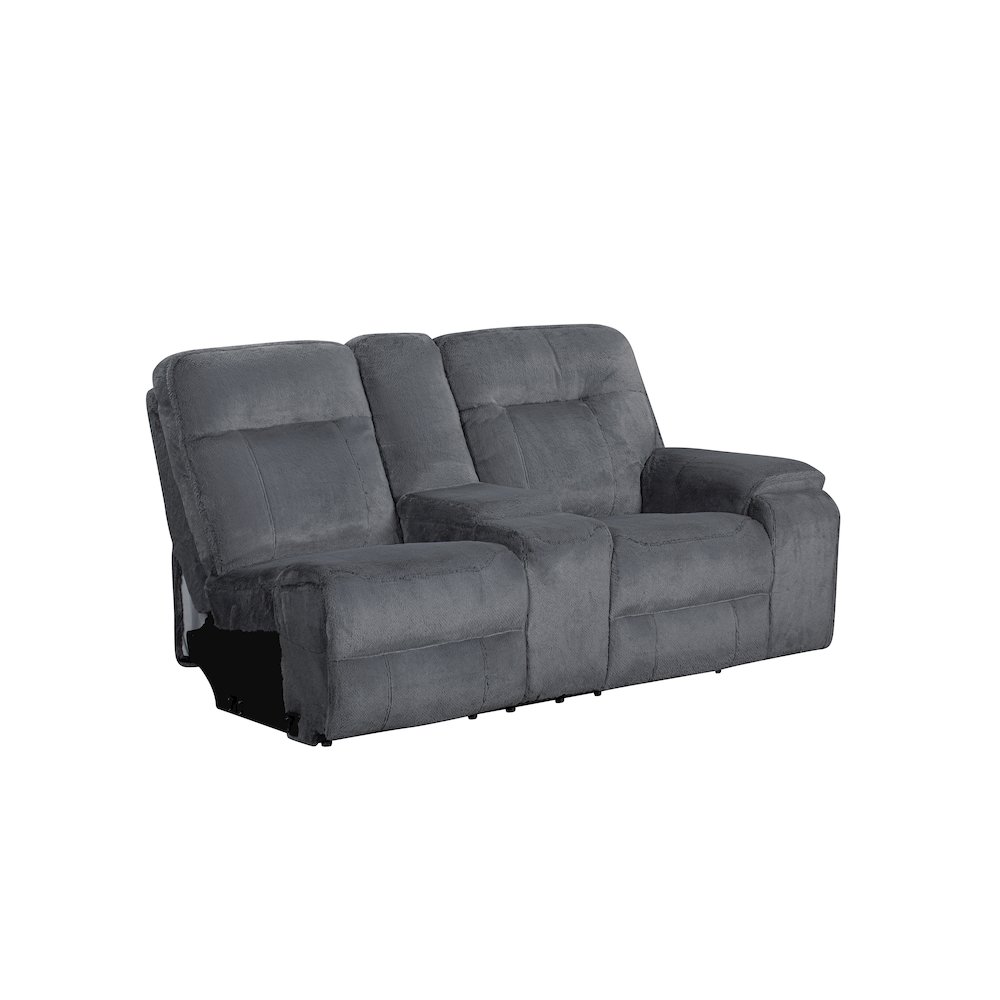 Teddy 3-Piece Fabric Power Sectional in Gray. Picture 12