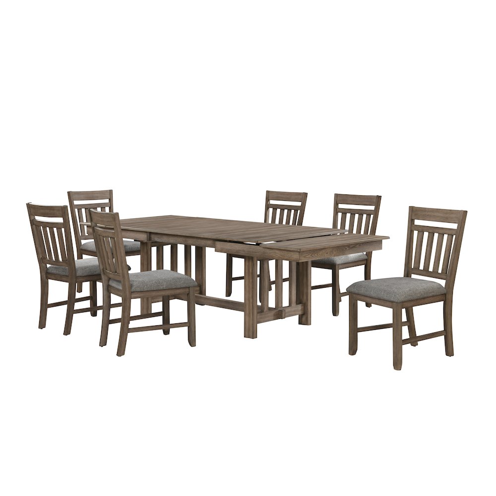 Harrisburg 7-Piece Wood Dining Set, Walnut. Picture 1
