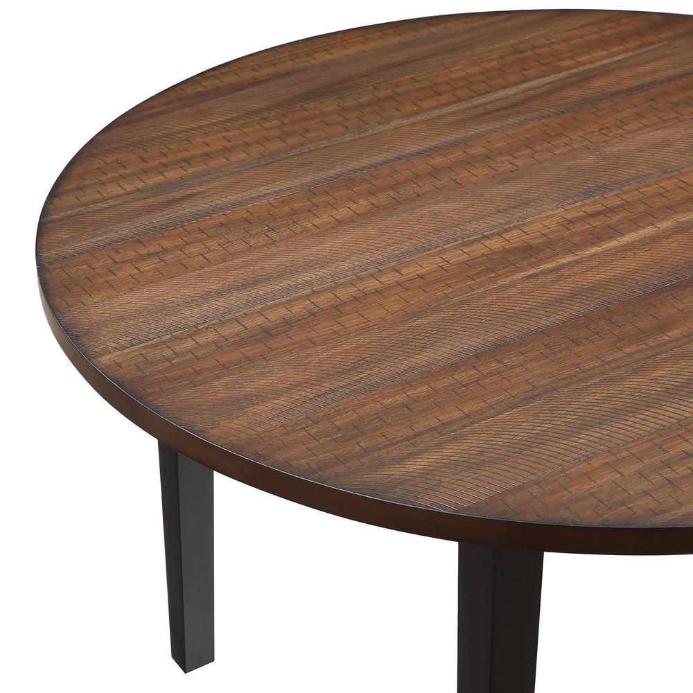 Potomac 48" Round Dining Table & 4 Chairs-Brown/Black. Picture 9