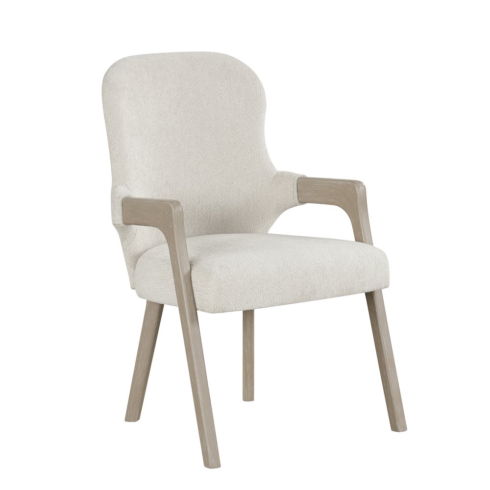 Gwendolyn 5-Pc Wood Round Dining Set w Arm Chairs in Taupe. Picture 7