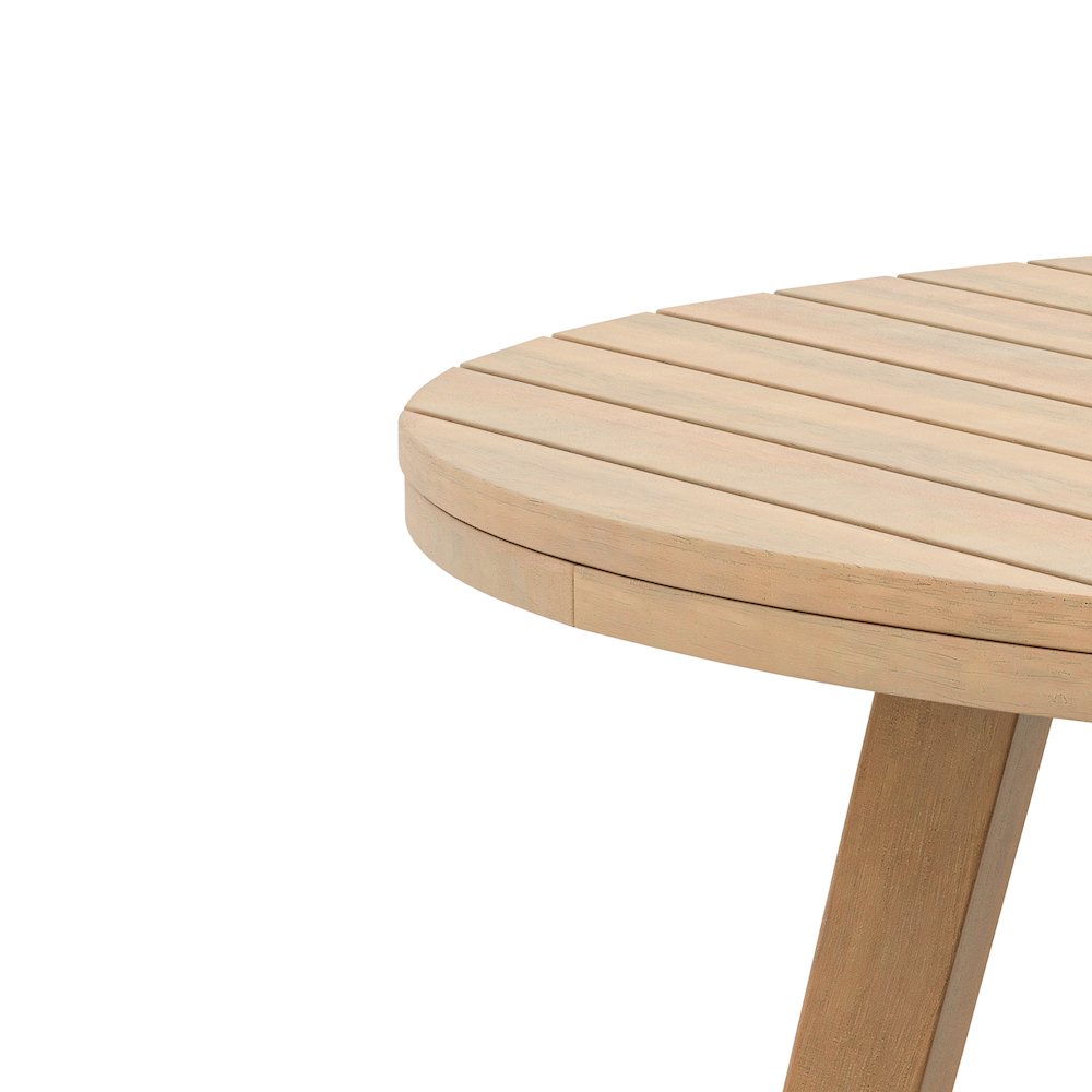 Wesley 3-pc Wood Patio Conversation Set in Natural/White. Picture 8