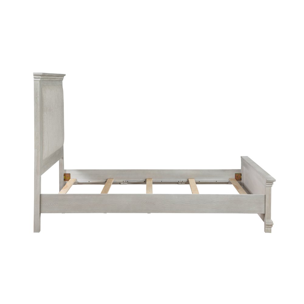 Silver Sands Upholstered King Panel Bed in Gray. Picture 1