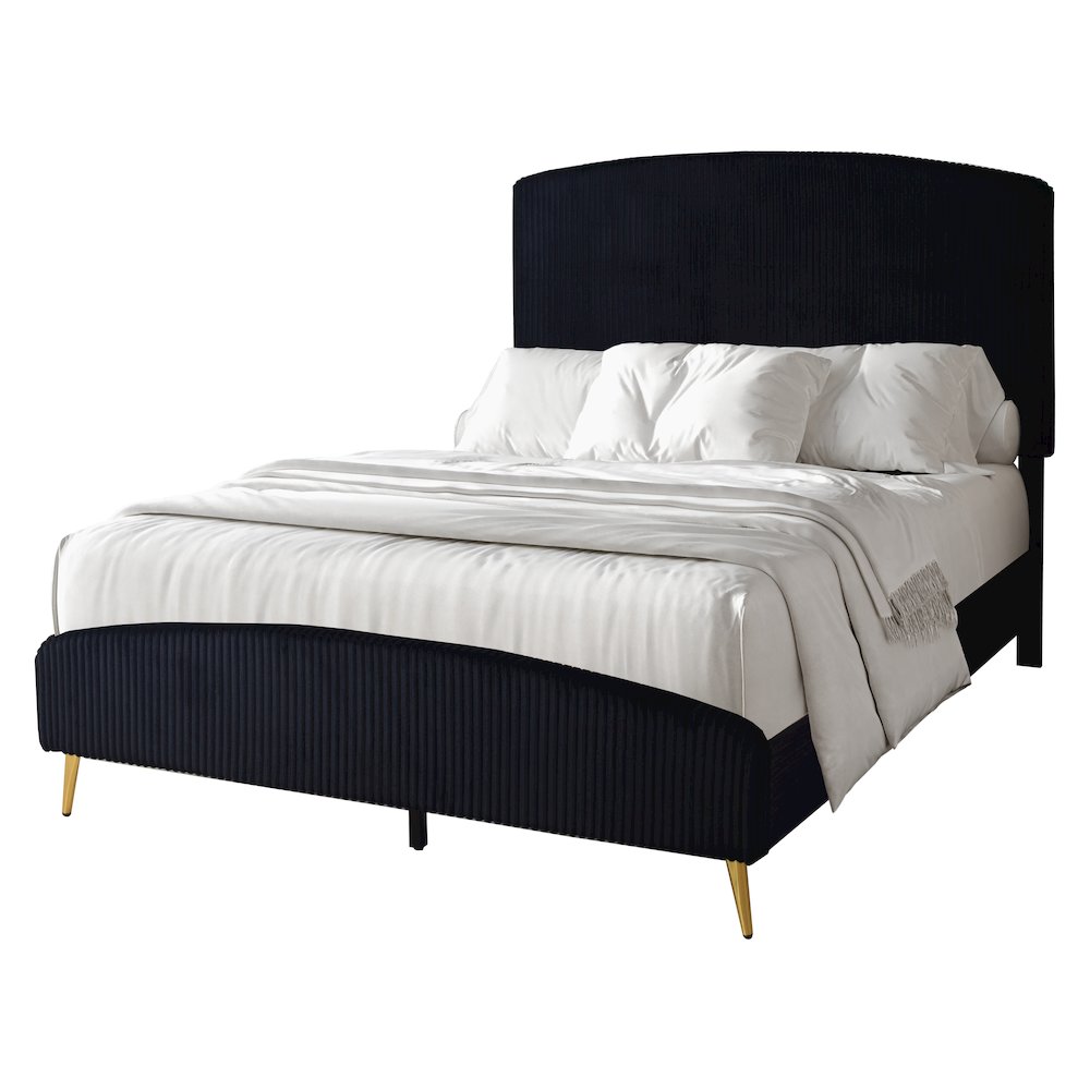 Kailani Wood Queen Bed, Black. Picture 1