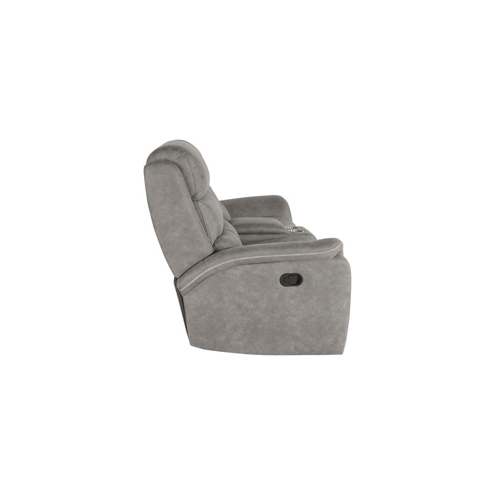 Kamari Console Loveseat W/ Dual Recliners-Gray. Picture 3