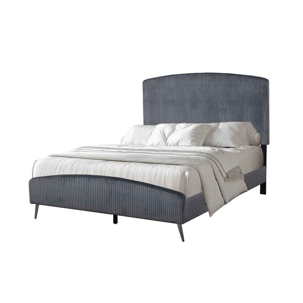 Kailani Wood Queen Bed, Gray. Picture 1