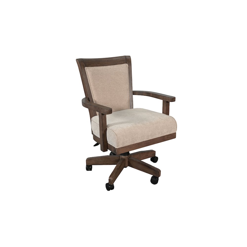 Game Chair with Casters, Beige Fabric. Picture 1