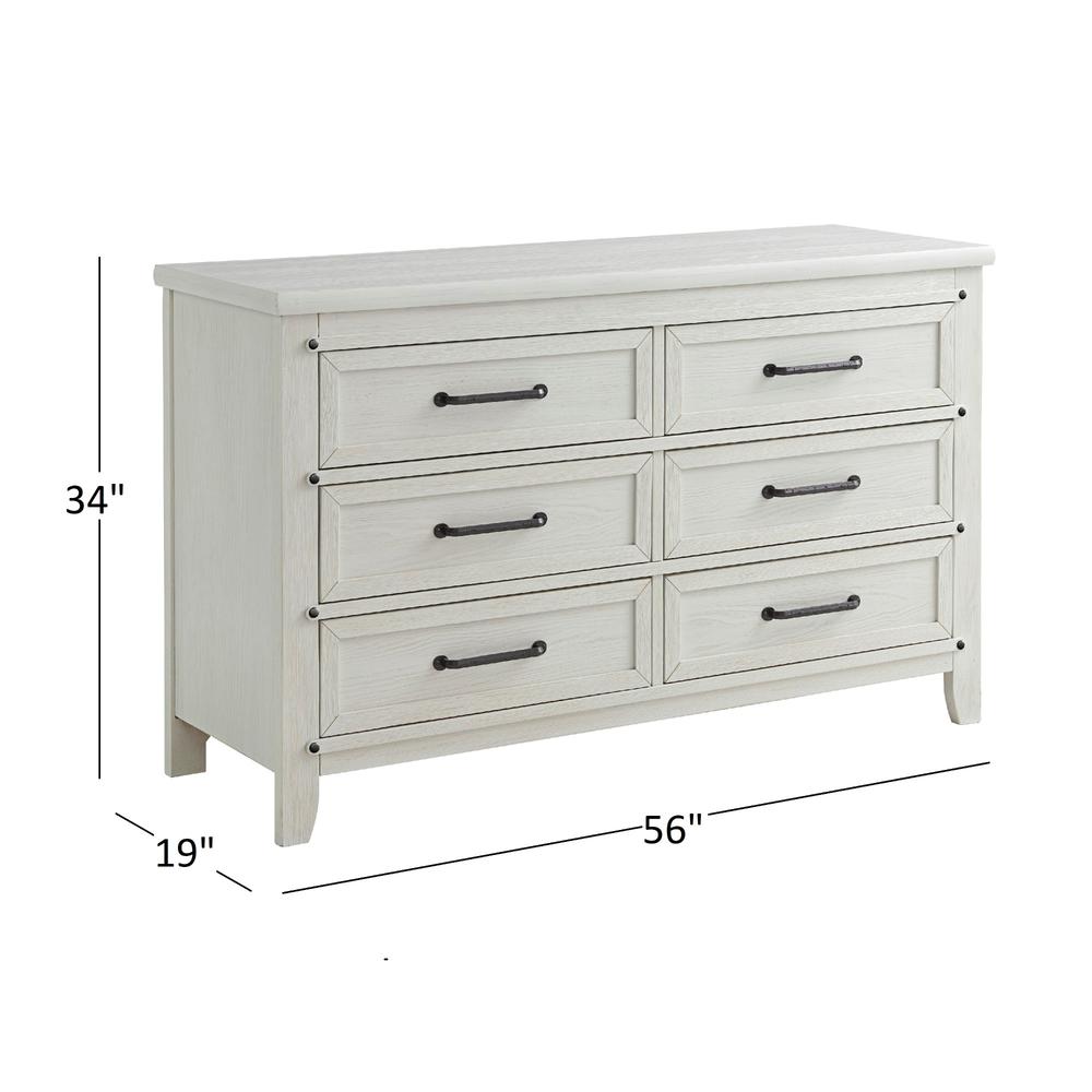 Soho Baby Ellison 6Dr Dresser Rustic White. Picture 6