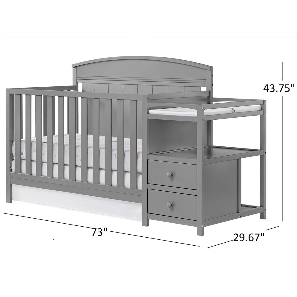 Oxford Baby Pearson Crib And Changer Combo Dove Gray. Picture 10