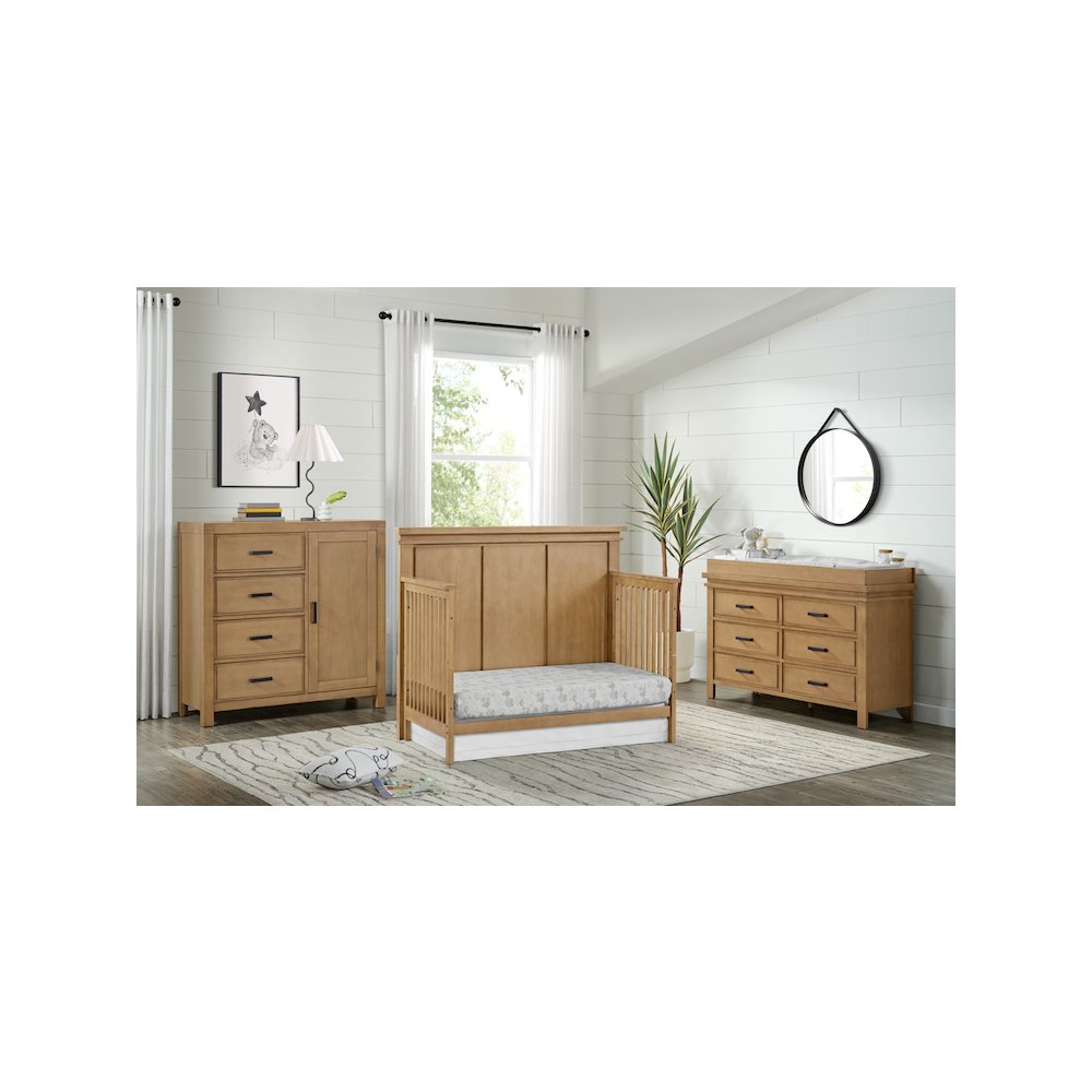 Soho Baby Mystic 4 in1 Crib Convertible Honey Wood. Picture 4