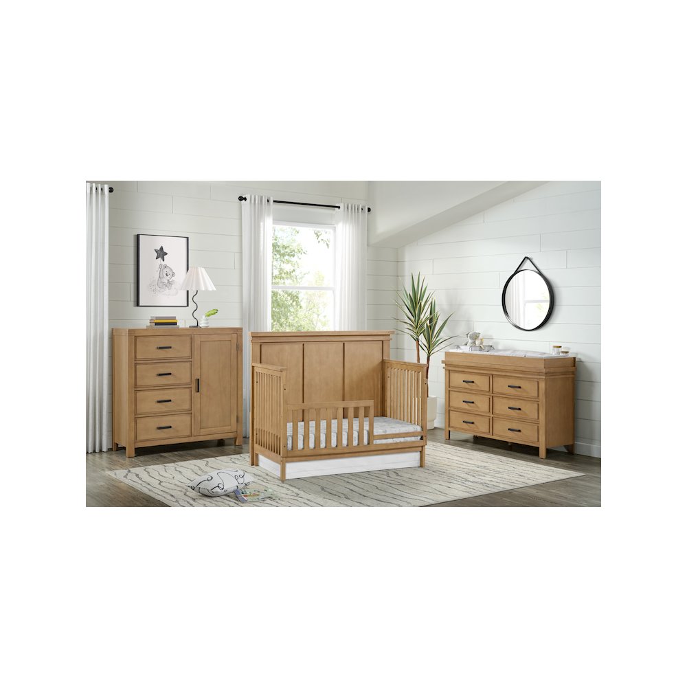 Soho Baby Mystic 4 in1 Crib Convertible Honey Wood. Picture 12