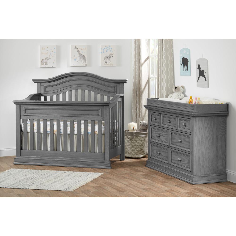 Oxford Baby Glenbrook 4 In 1 Convertible Crib Graphite Gray. Picture 8