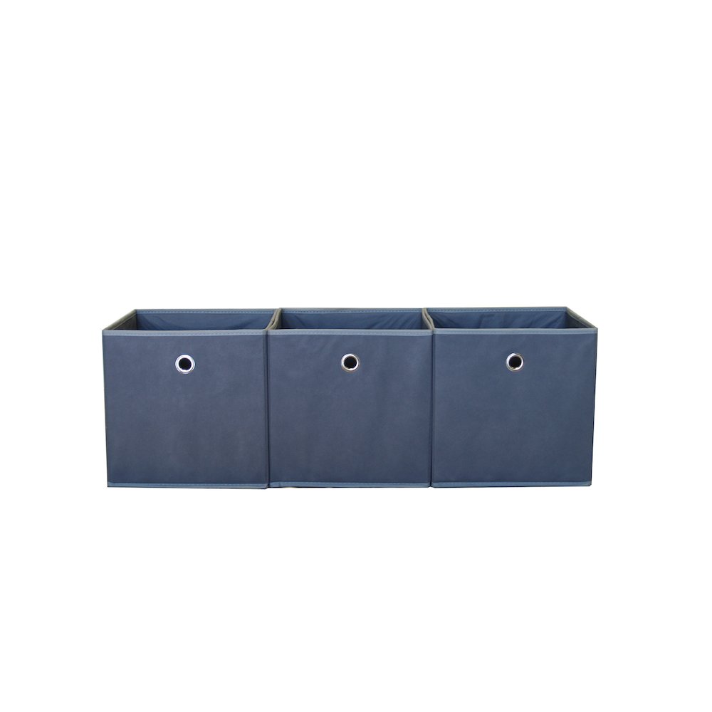 Colonial fabric bin, color: dark grey with light grey trim. Size: 11" x 11" x 11".. Picture 2
