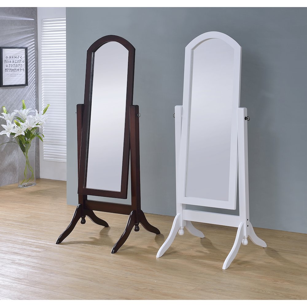 Barrington Cheval Mirror in White. Picture 4