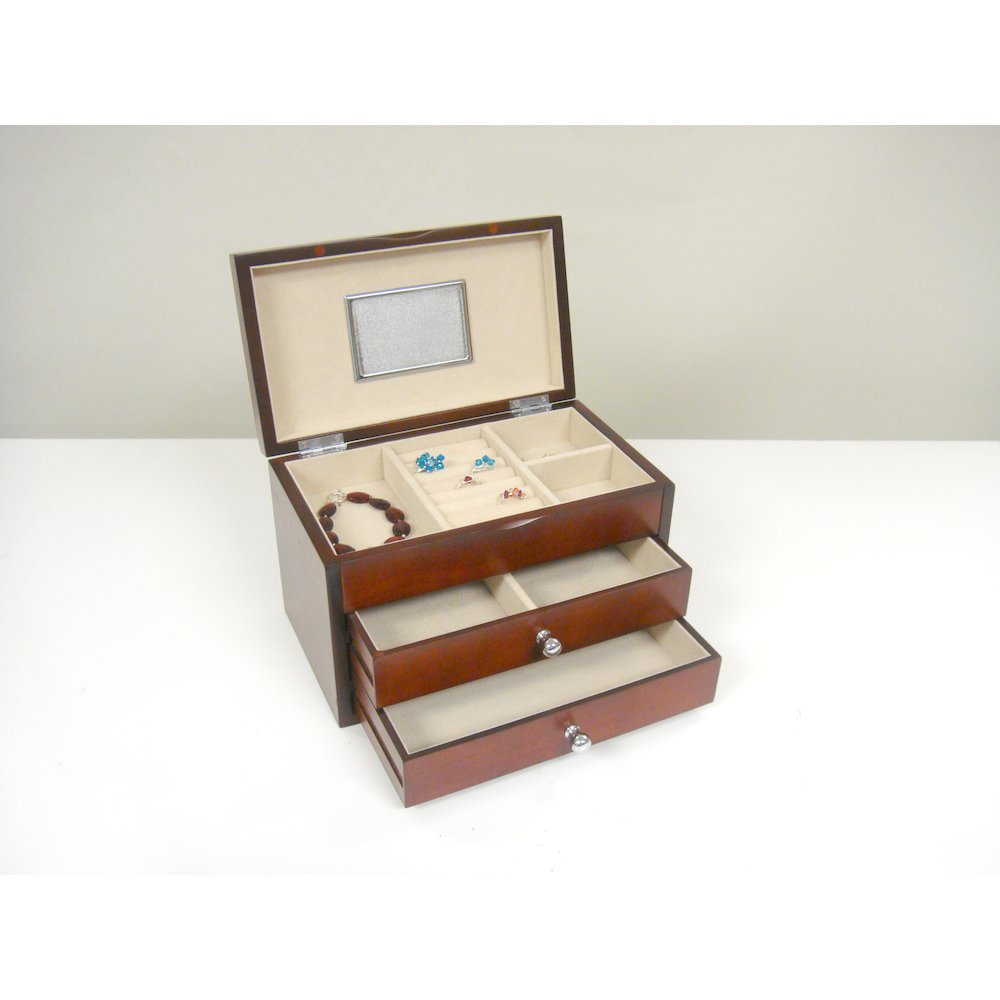 Bellissimo Collection, Genoa jewelry box10w x 6d x 6.5h, dark cherry. Picture 5