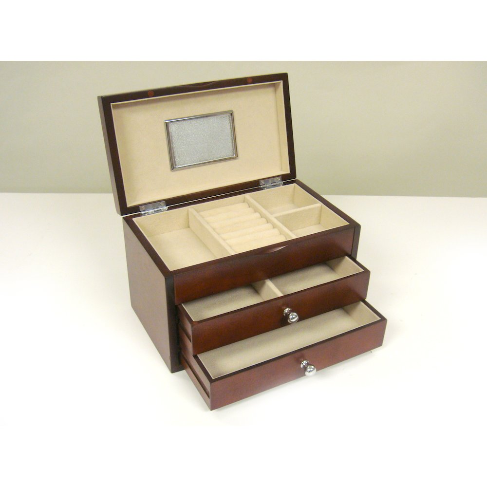 Bellissimo Collection, Genoa jewelry box10w x 6d x 6.5h, dark cherry. Picture 1