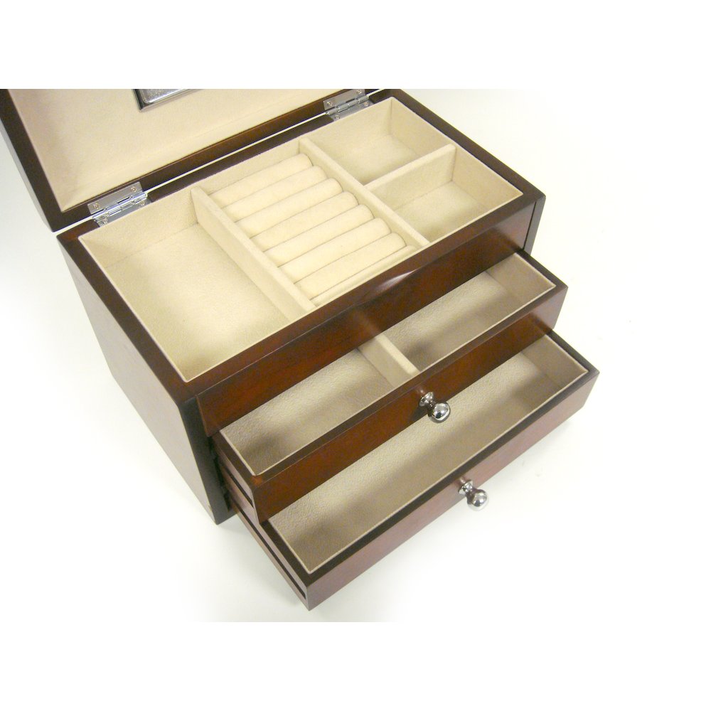 Bellissimo Collection, Genoa jewelry box10w x 6d x 6.5h, dark cherry. Picture 2