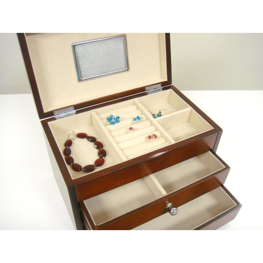 Bellissimo Collection, Genoa jewelry box10w x 6d x 6.5h, dark cherry. Picture 6