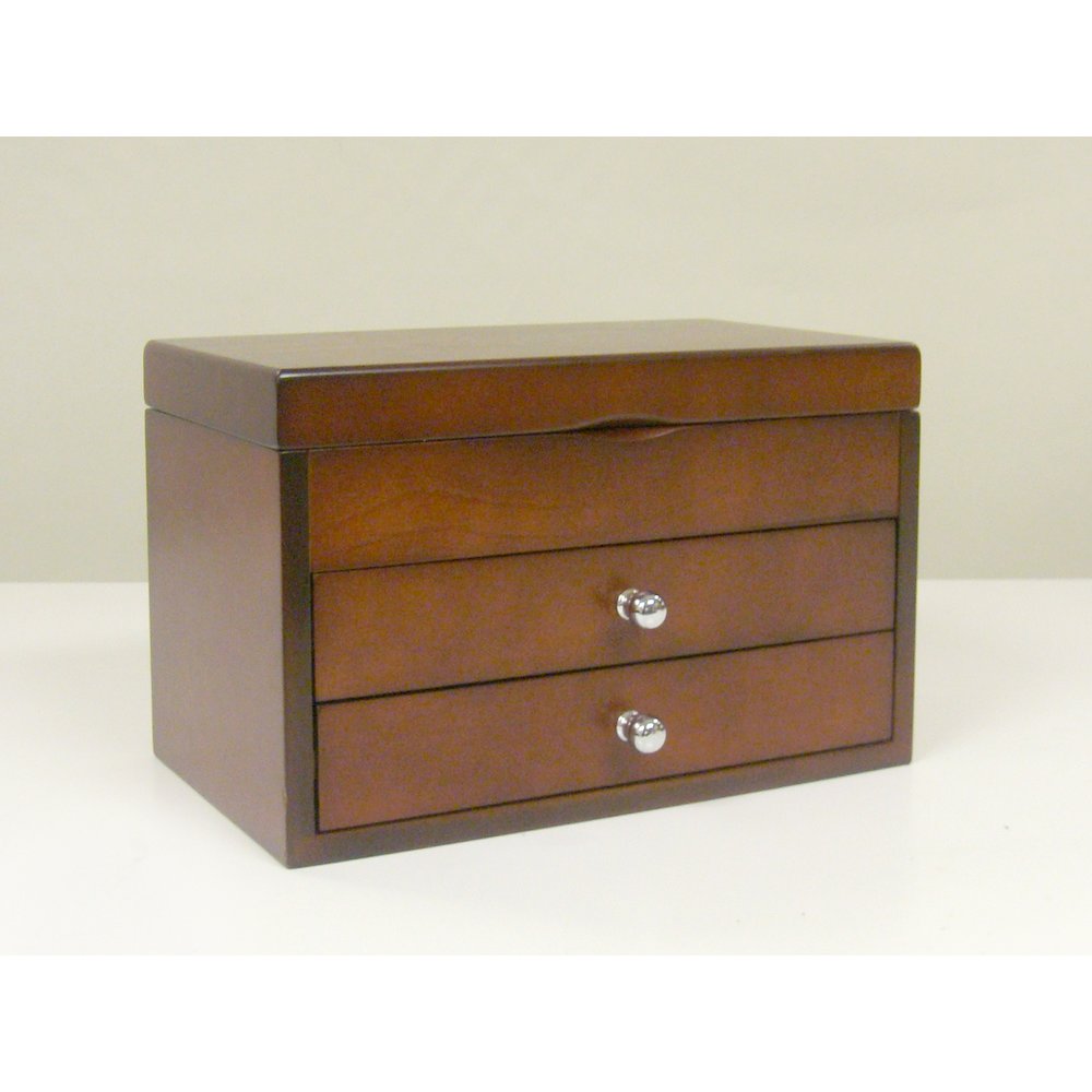 Bellissimo Collection, Genoa jewelry box10w x 6d x 6.5h, dark cherry. Picture 3